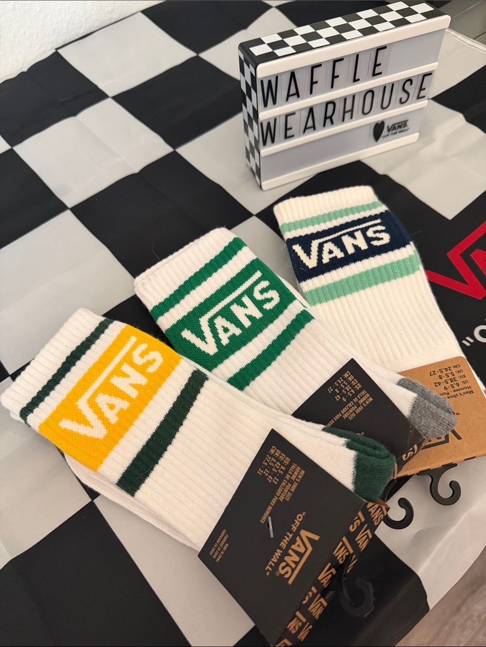 Vans Drop-V White Crew Socks 3-pk